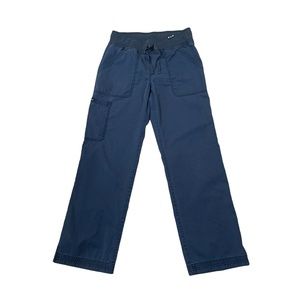 Koi Womans Pants Scrub Uniform Size Small Tall Dark Blue Pockets Tie Waisr Comfo